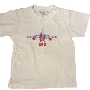 Red Beans Boys Size 4 Applique T Shirt Airplane